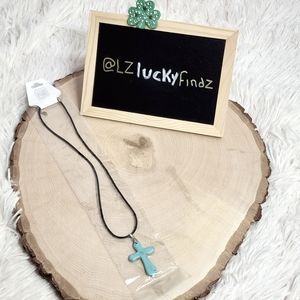 Cross Necklace Women's/ Blue, Black/ NWT/Adjustable